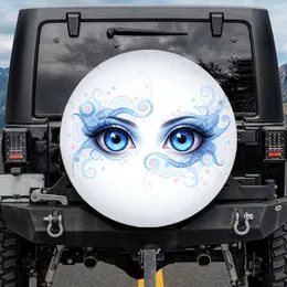 Anime Eyes Stars Fluid Concentric Lines - Fantasy Lover Home Decor Spare Tire Cover