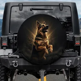 Powerful German Shepherd Howling Barking - Dog Lover Gift Spare Tire Cover