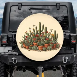 Colorful Desert Cactus Agave Succulent Hummingbird Red Yellow - Outdoor Life Decor Gift Spare Tire Cover