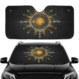 Sacred Geometry Sun Moon Astrological Symbols - Road Trip Car Interior Upgrade Car Sunshade