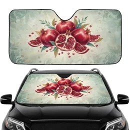 Pomegranates Whole Fruit Half Wedges Botanical Field - Road Trip Travel Essentials Car Sunshade