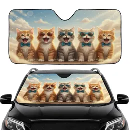 Fluffy Yawning Kittens Sunglasses Bow Ties - Commute Travel Upgrade Cat Lover Gift Car Sunshade