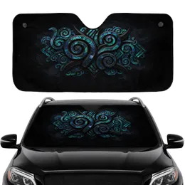 Maori Koru Spirals Abalone Shell Deep Black Sculptural Forms - Car Interior Upgrade Car Sunshade