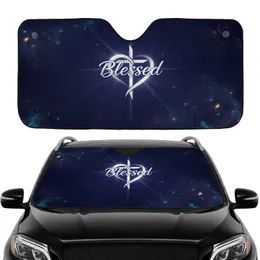 Blessed Heart Cross Nebula - Spiritual Journey Car Interior Upgrade Car Sunshade