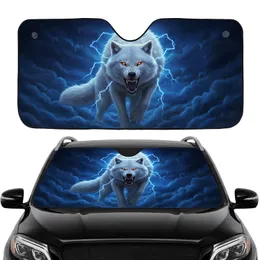 Ferocious Arctic Wolf Lightning Primal Energy - Car Interior Upgrade Wolf Lover Gift Car Sunshade