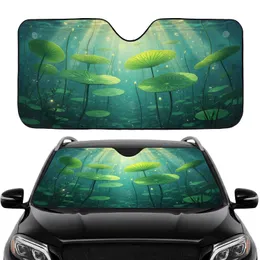 Emerald Green Lily Pad Aquatic Scene - Car Interior Upgrade Car Sunshade