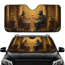Ancient Egyptian Horus Anubis Heart - Road Trip Accessory for Mythology Fans Car Sunshade