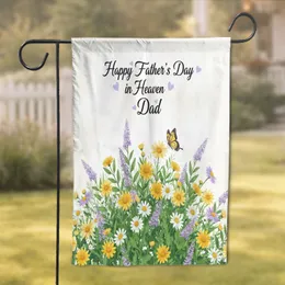 Happy Father's Day in Heaven Dad Butterfly Garden - Father's Day Memorial Gift for Dad Garden Flag