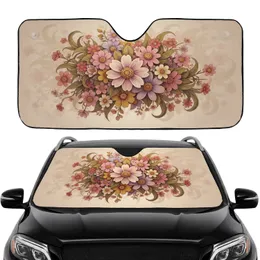 1960s 1970s Muted Retro Floral Tapestry Large Blooms Car Interior Upgrade Car Sunshade