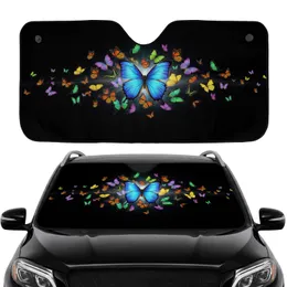 Blue Morpho Butterfly & Diverse Species Cluster - Vehicle Road Trip Essential Accessory Car Sunshade