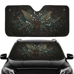 Fern Fronds Pine Cones Botanical Forest Flora - Car Interior Upgrade Road Trip Gift Car Sunshade
