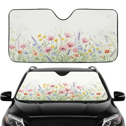 Wildflower Field Poppies Lavender Buttercups - Car Interior Upgrade Car Sunshade