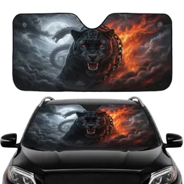 Black Panther Metallic Chain Dragon Fire Moon - Car Interior Upgrade Road Trip Gift Car Sunshade