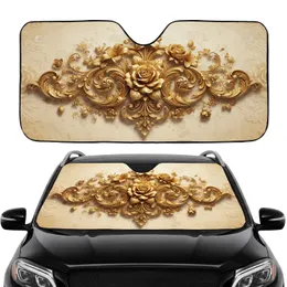 Polished Floral Scrollwork Baroque Foliage - Car Interior Upgrade Car Sunshade