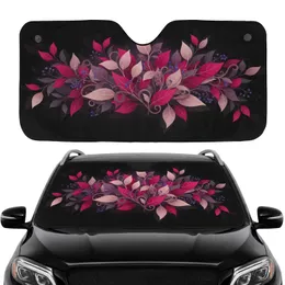 Botanical Leaves Branching Berry Clusters Ghosted Forms Car Interior Upgrade Car Sunshade