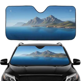 Vast Calm Ocean Rugged Mountains Coastal Landscape Cliff - Auto Interior Upgrade Car Sunshade