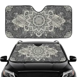 Mandala Floral Paisley Filigree Arabesque - Car Interior Upgrade Road Trips & Commute Car Sunshade