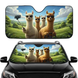Alpacas Sunglasses Selfie Stick Steering Wheel - Road Trip Gift for Alpaca Lovers Car Sunshade
