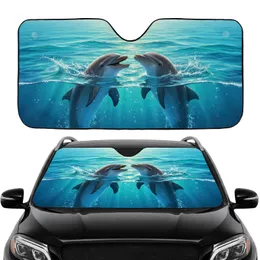 Playful Bottlenose Dolphins Sparkling Ocean - Commute Accessory Car Sunshade