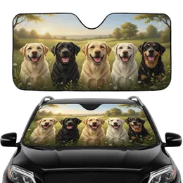 Six Happy Labrador Retrievers - Road Trip Gift for Labrador Lover Car Sunshade