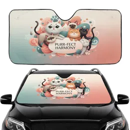 Cat Faces Cat Figures Paw Prints Car Interior Upgrade for Cat Lovers Car Sunshade