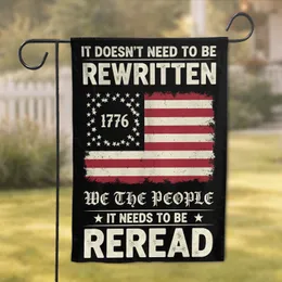 We The People Distressed Flag 1776 Stars Rewritten Reread American Heritage 250th Anniversary Garden Flag