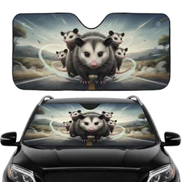 Opossum Family Road Trip Journey - Adventurous Travel Essentials Car Sunshade