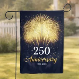Bold Fireworks 250 Anniversary Patriotic - America's 250th Anniversary 1776-2026 Garden Flag