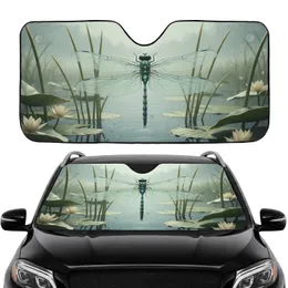 Elegant Dragonfly Natural Aquatic Lily Pads - Road Trip Travel Accessory Car Sunshade