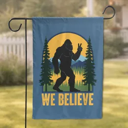 Bigfoot Peace Sign We Believe - Home Decor Gift for Bigfoot Lover Garden Flag