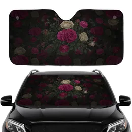 Dense Abundant Vintage Roses Botanical Leaves - Car Interior Upgrade for Rose Lovers Car Sunshade
