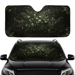 Deep Green Ferns White Berries Elegant Flowers Dark Forest Botany Road Trip Travel Essentials Car Sunshade