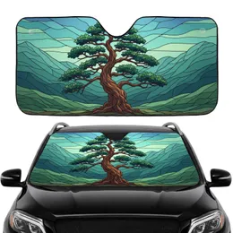 Ancient Pine Tree Mountain Landscape - Road Trip Gift Car Sunshade