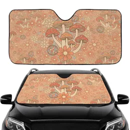 70s Varied Retro Mushroom Floral Disco Ball Starbursts - Car Interior Upgrade Car Sunshade