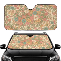 Retro Wildflower Field Daisies Asters - Car Interior Upgrade Car Sunshade