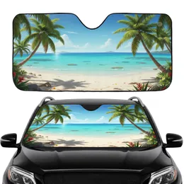 Tropical Beach Palm Trees Turquoise Ocean Road Trip Gift Car Sunshade