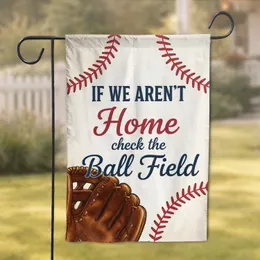 Baseball Glove Stitching Ball Field Quote - Baseball Fan Home Decor Gift Garden Flag