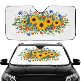Wildflower Sunflowers Daisies Floral Full Bloom - Car Interior Upgrade Road Trip Essential Car Sunshade