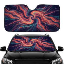 Fluid Art Agate Swirl Marbled Veins Ribbons - Car Interior Upgrade Commute Accessory Car Sunshade
