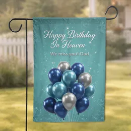 Happy Birthday In Heaven Dad Balloons - Memorial Tribute Gift Garden Flag