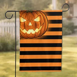 Glowing Jack-o'-lantern Orange Stripes - America 250th Anniversary Garden Flag