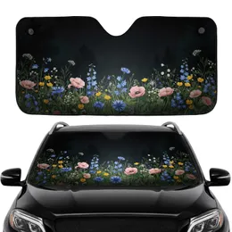 Wild Meadow Botanical Garden Flowers - Car Interior Upgrade Car Sunshade