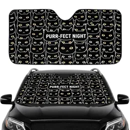 Black Cat Faces Cosmic Night - Car Interior Upgrade for Cat Lovers Car Sunshade