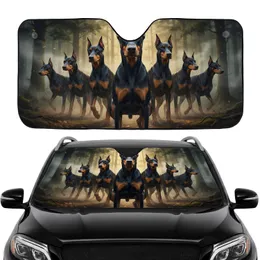 Seven Doberman Pinschers Mystical Forest - Dog Owner Road Trip Gift Car Sunshade