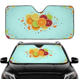 Fresh Citrus Fruit Slices Lemon Lime Blood Orange Water Droplets - Car Interior Upgrade Car Sunshade