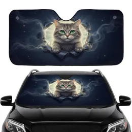 Fluffy Cat Torn Opening Cosmic Mists Car Travel Accessory - Cat Lover Gift Car Sunshade