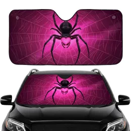 Menacing Black Widow Pink Heart Glowing Web Travel Essentials Car Sunshade