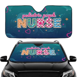 Pediatric Psych Nurse Hearts Stars Waves - Car Interior Upgrade for Nurses Car Sunshade