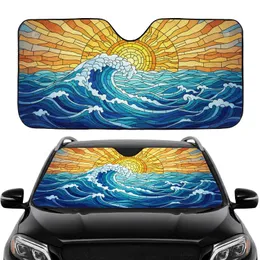 Sun Above Ocean Waves Sky Seascape Vista - Auto Interior Upgrade Road Trip Commute Accessory Car Sunshade