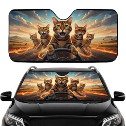Five Bengal Cats Adventure Drive Smartphone Sunglasses - Road Trip Essentials Gift Car Sunshade